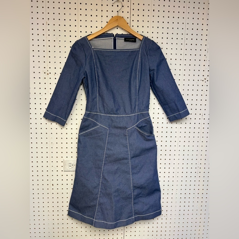 Piazza Sempione Blue Dress with White Accents - Picture 2 of 7
